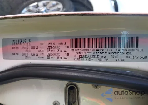 2018 Ram 2500 Tradesman 4X4 6'4 Box z USA, uszkodzony, nr VIN 3C6UR5CLXJG405653